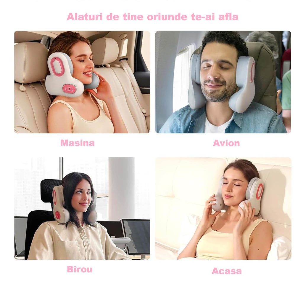 ZenNeck Pro- Perna de călătorie și masaj cervical cu Bluetooth