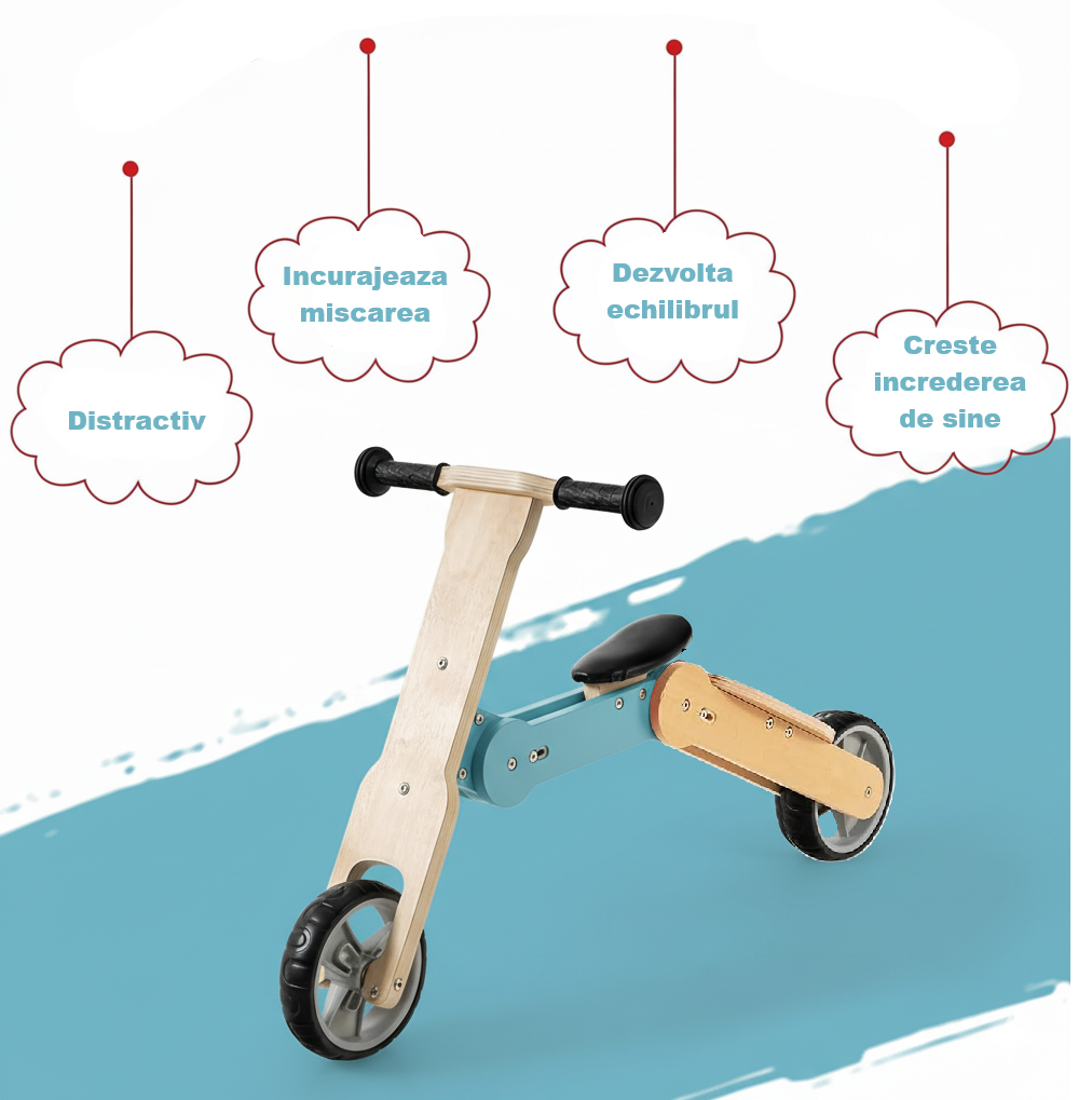 Bicicleta Fara Pedale 2 in 1 EasyRide – Bicicleta + Trotineta