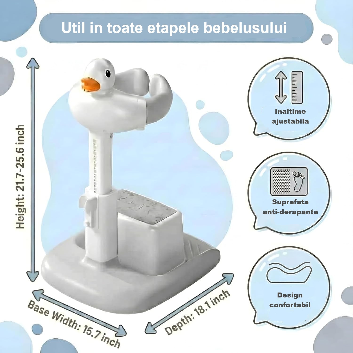 Suport portabil de baie pentru copii