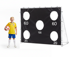Poarta de fotbal XXL PROKickMaster Junior pentru copii 240x170x85 cm cu panou de tintire