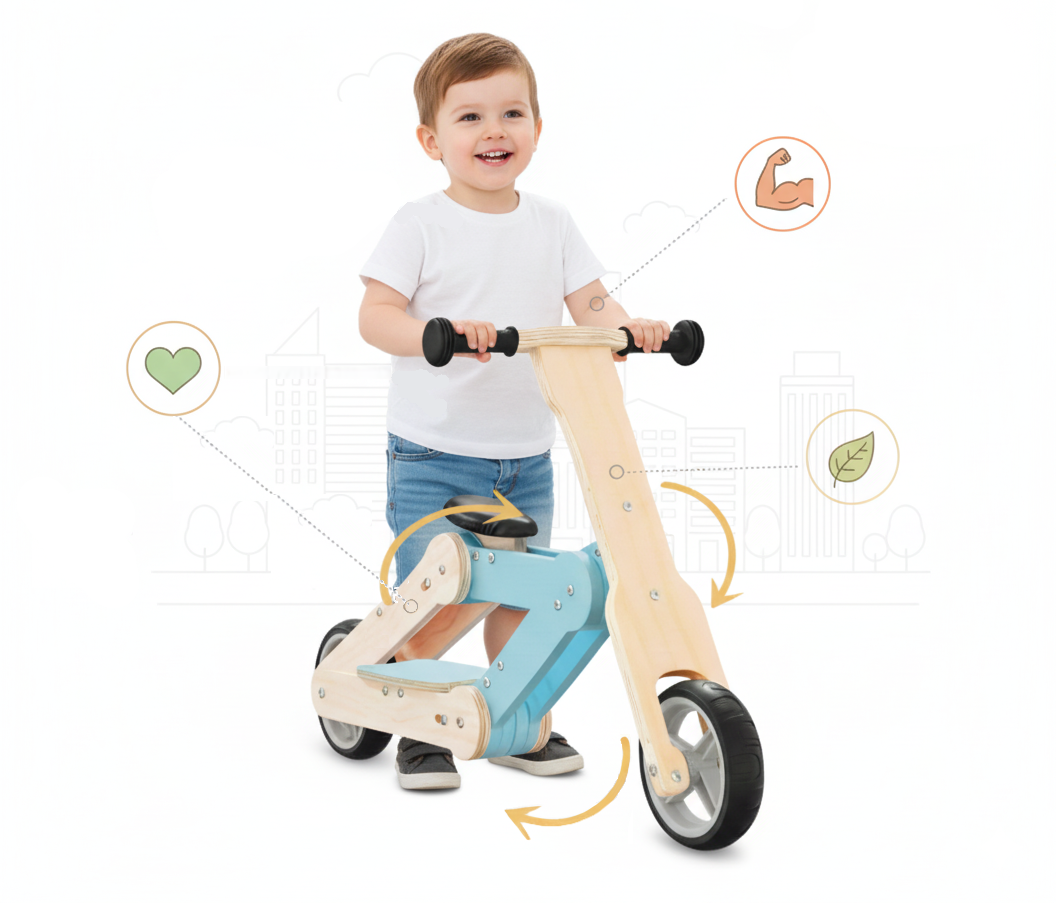 Bicicleta Fara Pedale 2 in 1 EasyRide – Bicicleta + Trotineta