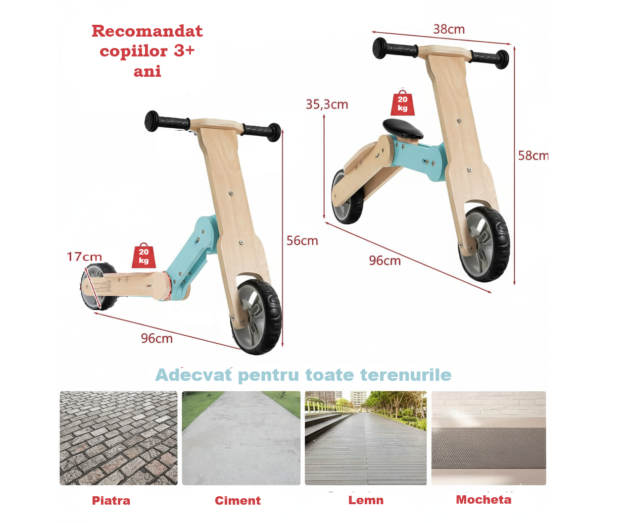 Bicicleta Fara Pedale 2 in 1 EasyRide – Bicicleta + Trotineta