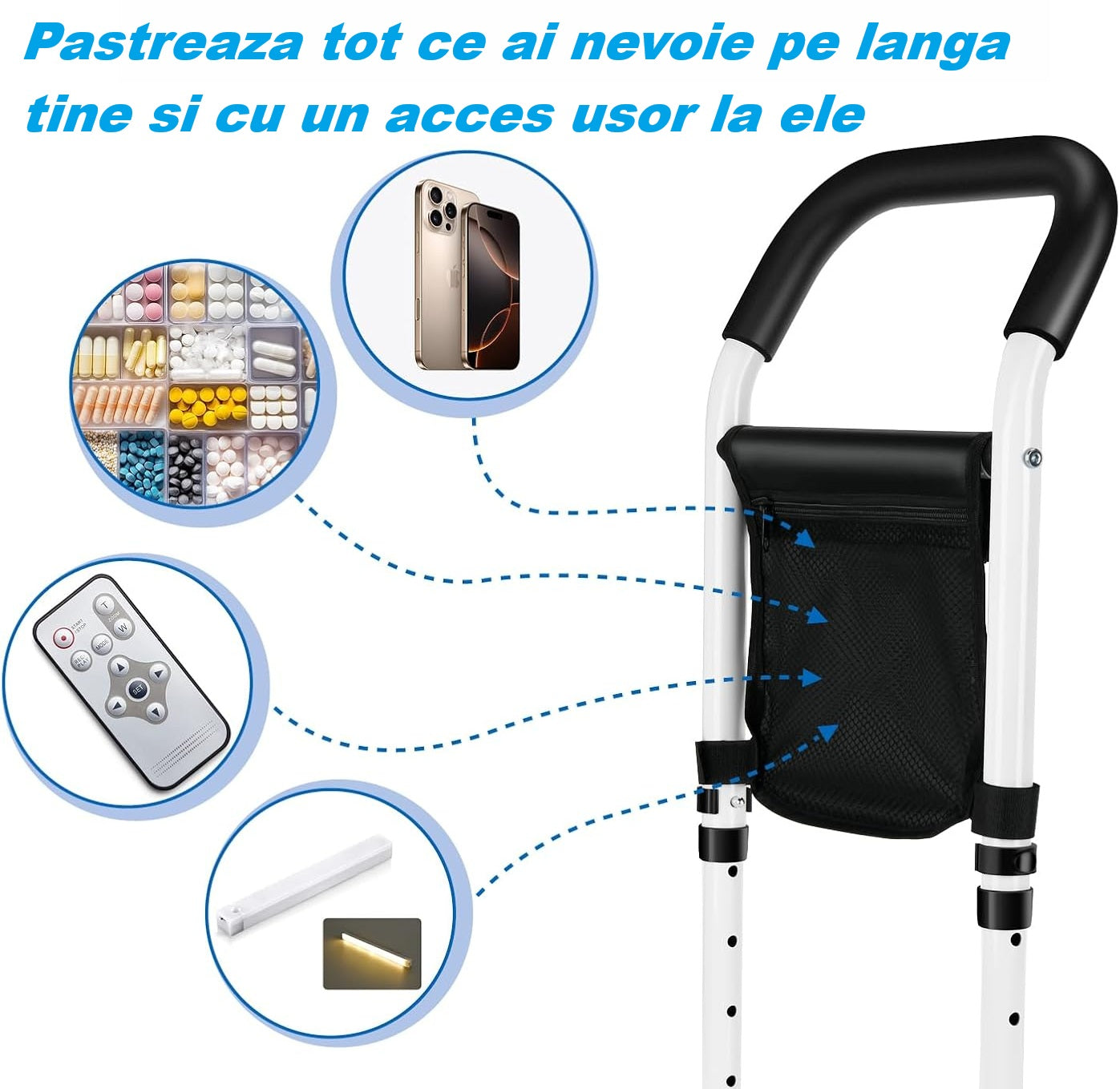 Cadru pentru ridicat din pat cu stabilitate maximă
