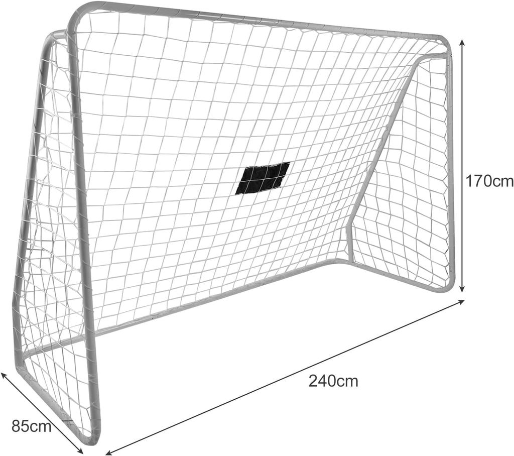 Poarta de fotbal XXL PROKickMaster Junior pentru copii 240x170x85 cm cu panou de tintire