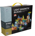 Set XL Magnetic Light Blocks 75 piese – Constructii Luminoase cu Bile Glow, Tuburi Magnetice si Elemente STEM