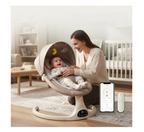 Balansoar electric ergonomic pentru bebeluși cu legănare automată | Telecomandă, Bluetooth, Copertină, Temporizator și Centură de Siguranță