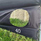 Poarta de fotbal XXL PROKickMaster Junior pentru copii 240x170x85 cm cu panou de tintire